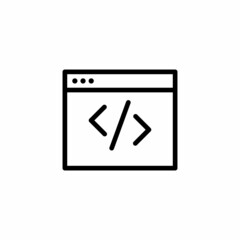 web development programming code line art vector icon