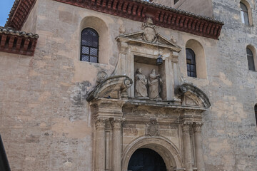 Renaissance facade of Granada church (Parroquia) de San Pedro y San Pablo build in 1567, one of most magnificent examples of Andalusian Renaissance at end of XVI century. Andalusia, Spain.