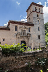 Fototapeta premium Renaissance facade of Granada church (Parroquia) de San Pedro y San Pablo build in 1567, one of most magnificent examples of Andalusian Renaissance at end of XVI century. Andalusia, Spain.