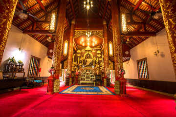 Fototapeta na wymiar Church of The Emerald Buddha at Chiang Rai Province, Thailand.