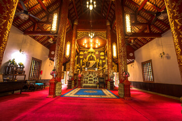 Fototapeta na wymiar Church of The Emerald Buddha at Chiang Rai Province, Thailand.
