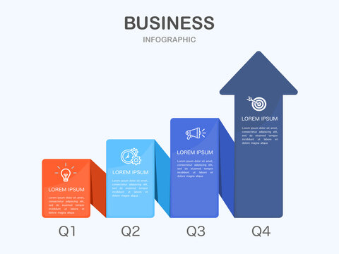 Infographic Growth Report Template 4 Steps