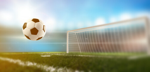 soccer football ball goal 3d-illustration © wetzkaz
