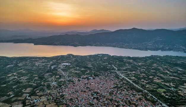 Polyfytos artificial Lake in Greece.