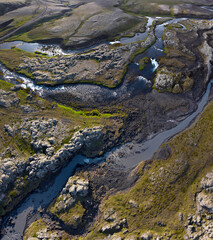 glacial river in the southern highlands of iceland