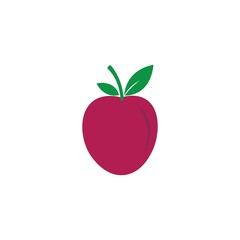 Plum fruit icon logo vector