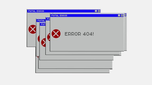 404 Error inscription on digital screen, glitch background. Pixel 404 text.404 error popup