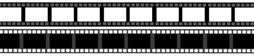 film strip icon isolated on transparent background. tape photo film strip frame, Video Film strip roll, Vector illustration