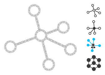 Vector links mosaic is formed of randomized fractal links items. Fractal composition from links.