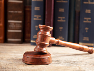gavel and books