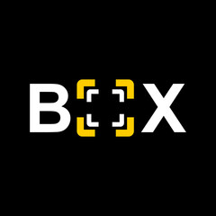 Fototapeta premium logo abstract mark icon yellow and white in a box, illustration of a box in a box. simple and creative logo. Abstract business logo icon design template