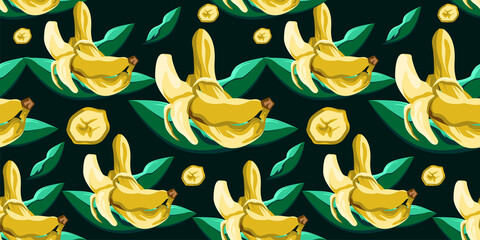 Banana seamless pattern vector design