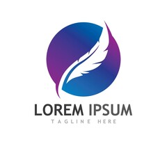 feather logo and symbol illustration