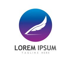 Fototapeta premium feather logo and symbol illustration