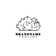 fire burning bush logo cartoon icon design simple black isolated vector illustration