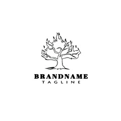 burning bush logo icon design template black isolated vector