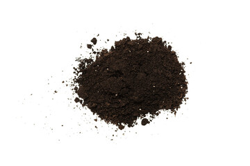 Black land for plant isolated on white background.