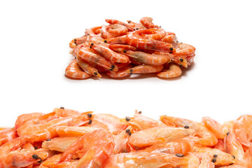 Shrimps isolated on a white background.