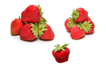 Strawberry. Fresh berries macro. Isolated on white.