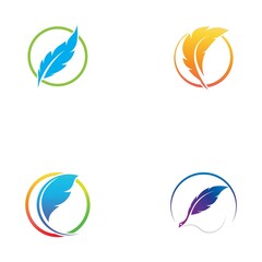 Fototapeta premium feather logo and symbol illustration