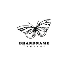 butterfly logo cartoon icon design template black isolated vector shape