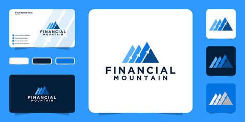 mountains logo design with arrows, logo for financial finance and consulting