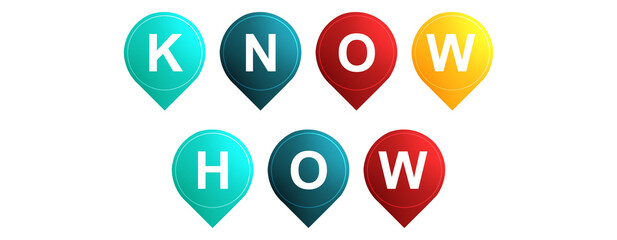 Know How - text written on Isolated Shapes with White background