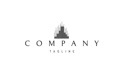 Obraz premium Vector logo on which an abstract image of a glowing city.