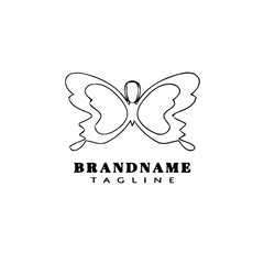 butterfly logo cartoon icon design template black isolated graphic illustration