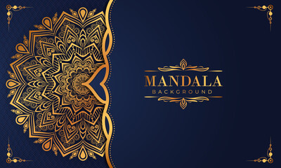 Luxury mandala background with golden arabesque pattern Arabic Islamic east style. Decorative mandala for print, poster, cover, brochure, flyer, banner, and your desired ideas. Mandala for Henna