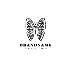 butterfly logo shape icon design template black isolated vector illustration