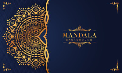 Luxury mandala background with golden arabesque pattern Arabic Islamic east style. Decorative mandala for print, poster, cover, brochure, flyer, banner, and your desired ideas. Mandala for Henna