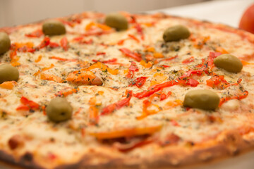 various food dishes, pizza, sphirra, snacks and various