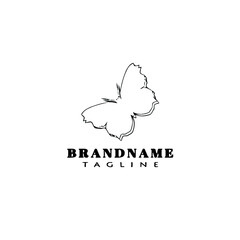 butterfly logo cute icon design template black isolated vector illustration