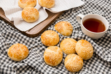 cup of tea and breads