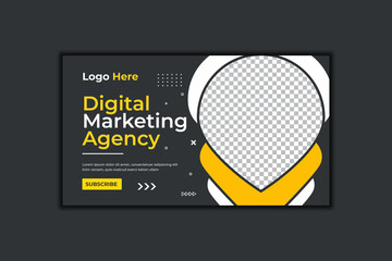 Digital Marketing Agency Youtube Thumbnail Template Design and Web Banner