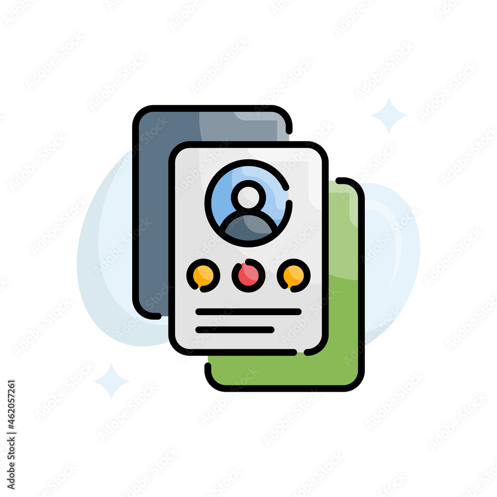 Poster cv form vector filled outline icon style illustration. eps 10 file