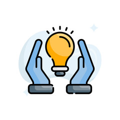 Bulb vector filled outline icon style illustration. EPS 10 file