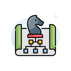 Strategy vector filled outline icon style illustration. EPS 10 file
