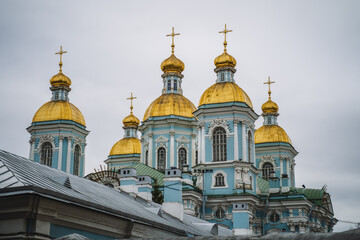 Fototapeta na wymiar St Nicholas Naval Cathedral, St Petersburg, Russia.