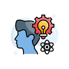 Thinking vector filled outline icon style illustration. EPS 10 file