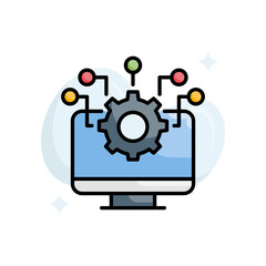 System Integration vector filled outline icon style illustration. EPS 10 file