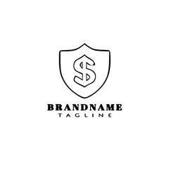 shield money logo template design icon vector illustration