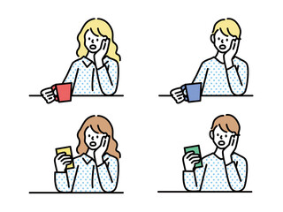 リラックス(くつろぐ、休憩、休日、悩む、スマホをいじる、お茶を飲む、のんびり、副業、おうち時間、ボーっとする) Relax, relax, rest, holidays, worry, fiddle with your smartphone, drink tea, sideline.