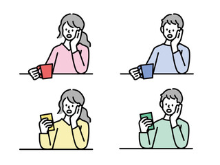 リラックス(くつろぐ、休憩、休日、悩む、スマホをいじる、お茶を飲む、のんびり、副業、おうち時間、ボーっとする) Relax, relax, rest, holidays, worry, fiddle with your smartphone, drink tea, sideline.