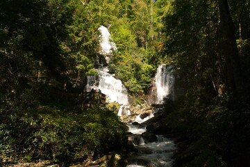 Beautiful Anna Ruby waterfalls in Helen, GA