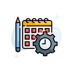 Schedule Planning vector filled outline icon style illustration. EPS 10 file