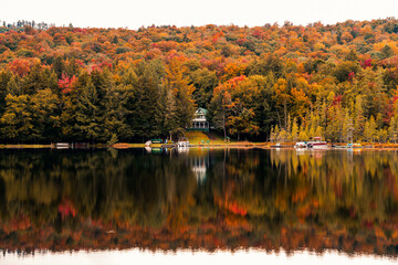 Lake house and Fall foliage
