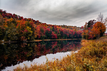 Fall foliage reflections on Lake