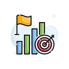 Goals vector filled outline icon style illustration. EPS 10 file
